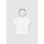 Mayoral Lány pamut póló mintás hajpánttal - White - Fehér