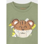 Mayoral Fiú, mintás pamut póló - Sage - Zsálya