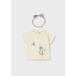 Mayoral - Virágmintás lány pamut póló hajpánttal