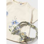 Mayoral - Virágmintás lány pamut póló hajpánttal