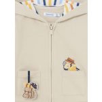 Mayoral Fiú mintás,kapucnis, pamut kardigán - Cream - Krém