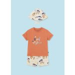 Mayoral Fiú mintás póló, sort és kalap szett - Clay