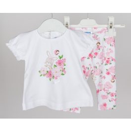 Mayoral lány leggings szett mintás pólóval - White