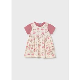   Mayoral - Virágos lány pamutruha, rövid ujjú kardigánnal