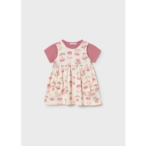 Mayoral - Virágos lány pamutruha, rövid ujjú kardigánnal