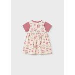 Mayoral - Virágos lány pamutruha, rövid ujjú kardigánnal