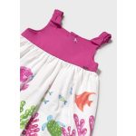 Mayoral Lány, mintás pamutruha - Fuchsia