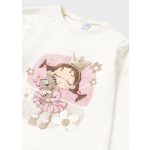 Mayoral Mintás lány pamut felső - Natural - Natúr