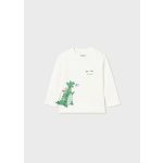 Mayoral Mintás fiú pamut felső - Cream - Krém