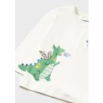 Mayoral Mintás fiú pamut felső - Cream - Krém