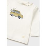 Mayoral Mintás fiú pamut felső - Cream - Krém