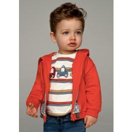   Mayoral Csíkos, autó mintás fiú felső - Orange - Narancssárga