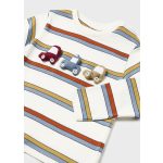 Mayoral Csíkos, autó mintás fiú felső - Orange - Narancssárga