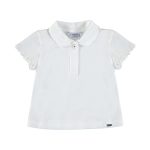 Mayoral lány csipkésujjú galléros póló - White