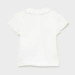 Mayoral lány csipkésujjú galléros póló - White