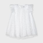 Mayoral lány glitter pöttyös alkalmi ruha felső tüllel - White