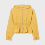 Mayoral lány kapucnis, zipzáras kardigán - Mustard
