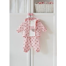   Mayoral Lány pamut háromrészes szett - Baby Rose - Babarózsaszín