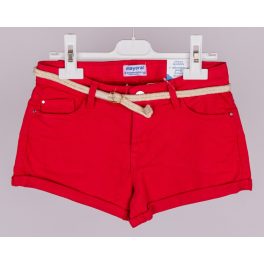 Mayoral lány vászon short övvel - Red