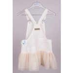 Mayoral lány kantáros vászonszoknya tüllel - Ecru