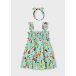 Mayoral Virágmintás lány pamutruha - Aqua