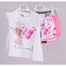 IDo lány short szett pólóval - White