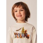 Mayoral Fiú mintás pamut felső - Cream - Krém
