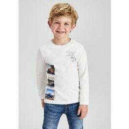   Mayoral Fiú mintás hosszúujjú felső - Cream - Krémszínű