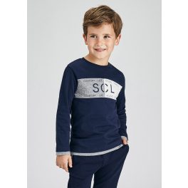   Mayoral Fiú mintás hosszúujjú felső - Navy - Tengerészkék
