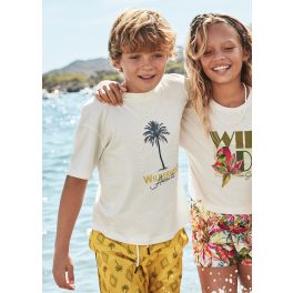 Mayoral Fiú, mintás póló - Cream - Krém