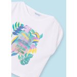 Mayoral Lány mintás póló - Wht-Cobalt - Szürke