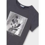 Mayoral Lány, mintás póló - Coal - Szénszürke