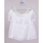 Mayoral lány fodros muszlin topp - White