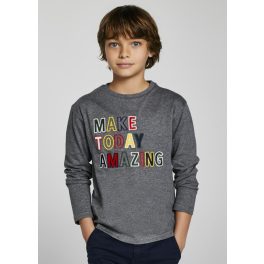 Mayoral Fiú mintás hosszúujjú felső - Metal - Metál