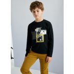 Mayoral Mintás fiú felső - Black - Fekete