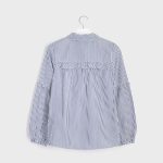 Mayoral lány csíkos blúz ezüstszállal - Navy