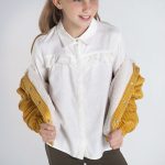 Mayoral lány csíkos blúz aranyszállal - Ecru