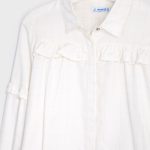 Mayoral lány csíkos blúz aranyszállal - Ecru