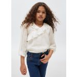 Mayoral Lány fodros, muszlin blúz - Natural - Natúr