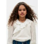 Mayoral Lány fodros, muszlin blúz - Natural - Natúr