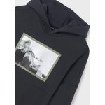 Mayoral Fiú mintás kapucnis pulóver - Blackboard - Táblafekete