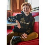 Mayoral Mintás fiú kapucnis pulóver - Black - Fekete