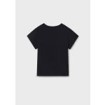 Mayoral Lány pamut póló mintás - Black - Fekete