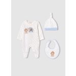 Mayoral Fiú pamut rugdalódzó, sapka, előke - Sky - Égkék