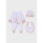 Mayoral Lány mintás pamutrugdalódzó, sapka, előke szett - Nude