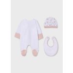 Mayoral Lány mintás pamutrugdalódzó, sapka, előke szett - Nude