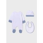 Mayoral Fiú mintás pamutrugdalódzó, sapka, előke szett - Niagara