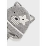 Mayoral Fiú kötött sapka, kesztyű szett - Titanium - Titán